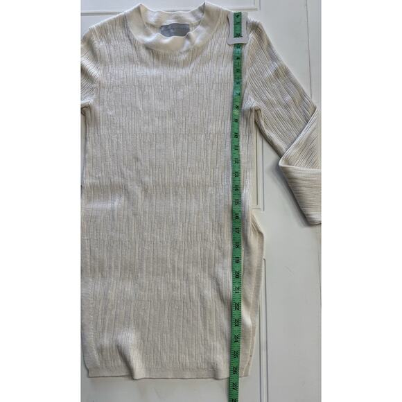 Modern Citizen Long Sleeve Sweater Mini Dress Cream Bodycon Textured Small - Picture 7 of 8
